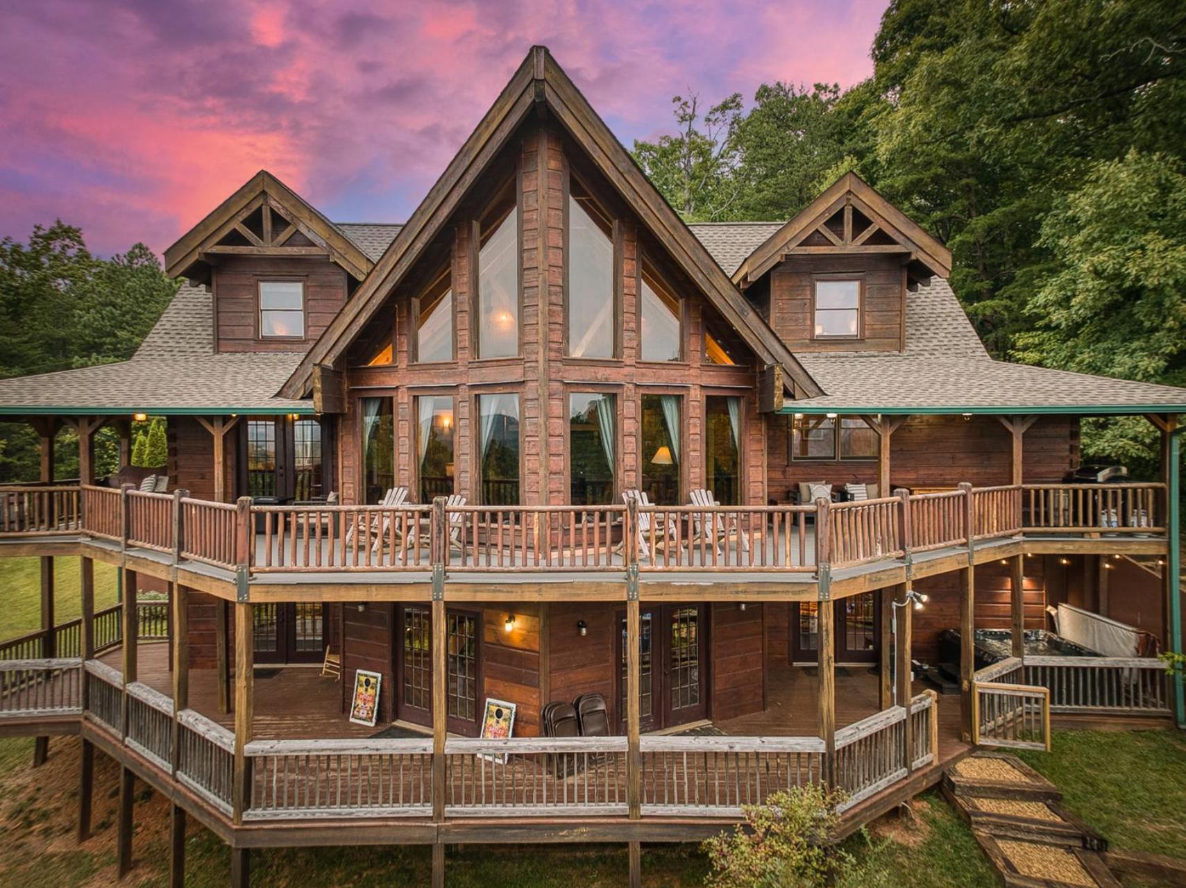 Sky High Lodge By Bk Stays. Large Cabin. Amazing Views. Game Room. Jacuzzi. Six Bedrooms. Sleeps 12 Blue Ridge Exterior foto